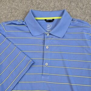 Zero Restriction Golf Polo Shirt Mens XL Tour‎ Series Blue Striped Performance